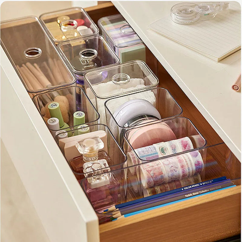 Clear plastic storage box with lid