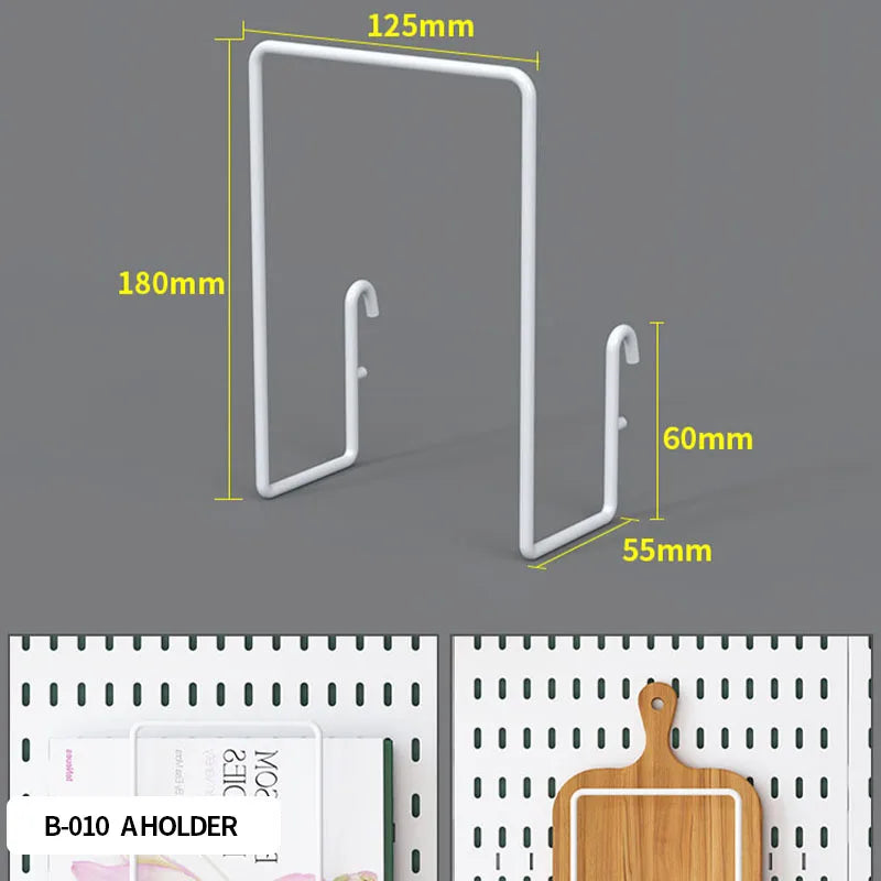 Wall pegboard with hooks, baskets and accessories, view 31