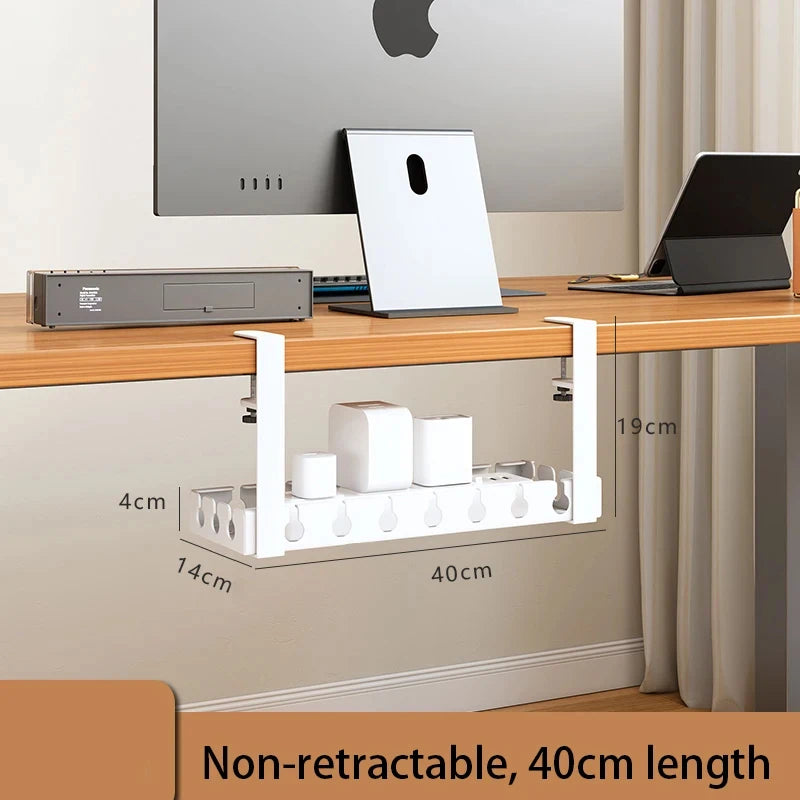 Black and white cable trays shown side by side