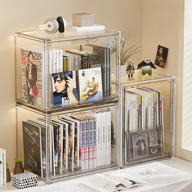 Clear acrylic display cabinet for books and albums