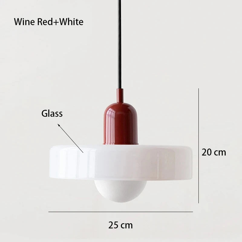 Retro glass pendant light Bauhaus design statement