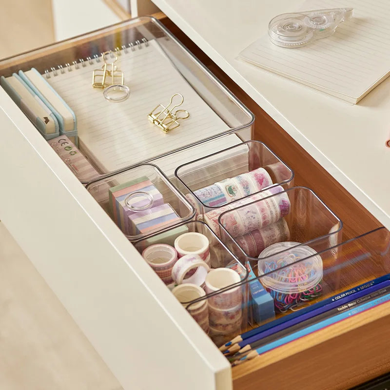 Clear plastic storage box with lid, view 2