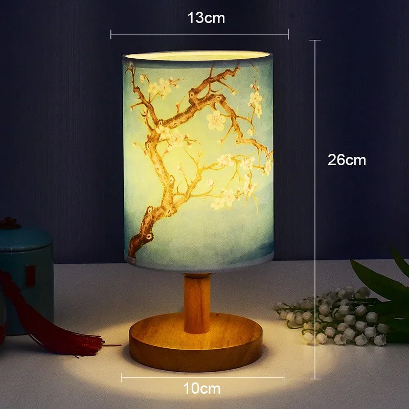 Bedside LED square lamp creating warm ambient bedroom lighting