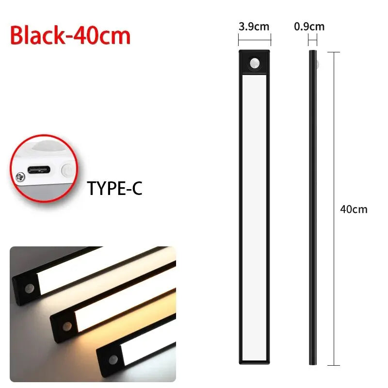 Wireless motion activated LED light bedroom closet staircase lighting solution