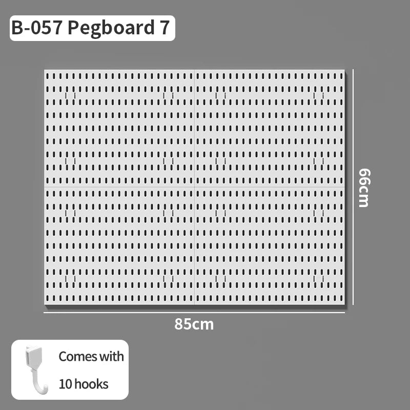 Wall pegboard with hooks, baskets and accessories, view 48