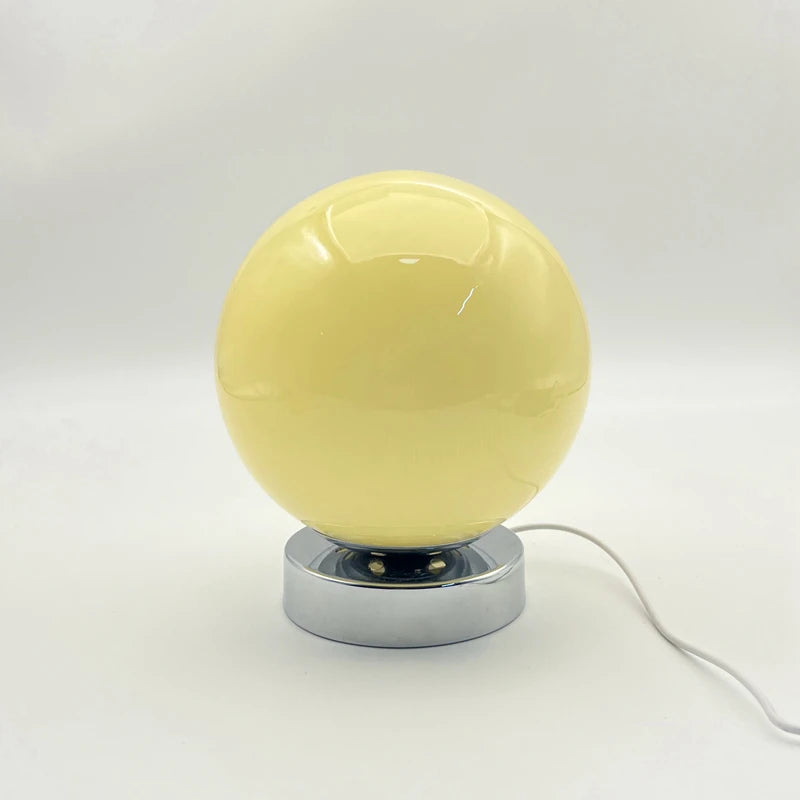 Close up of the diffused glow through the glass sphere