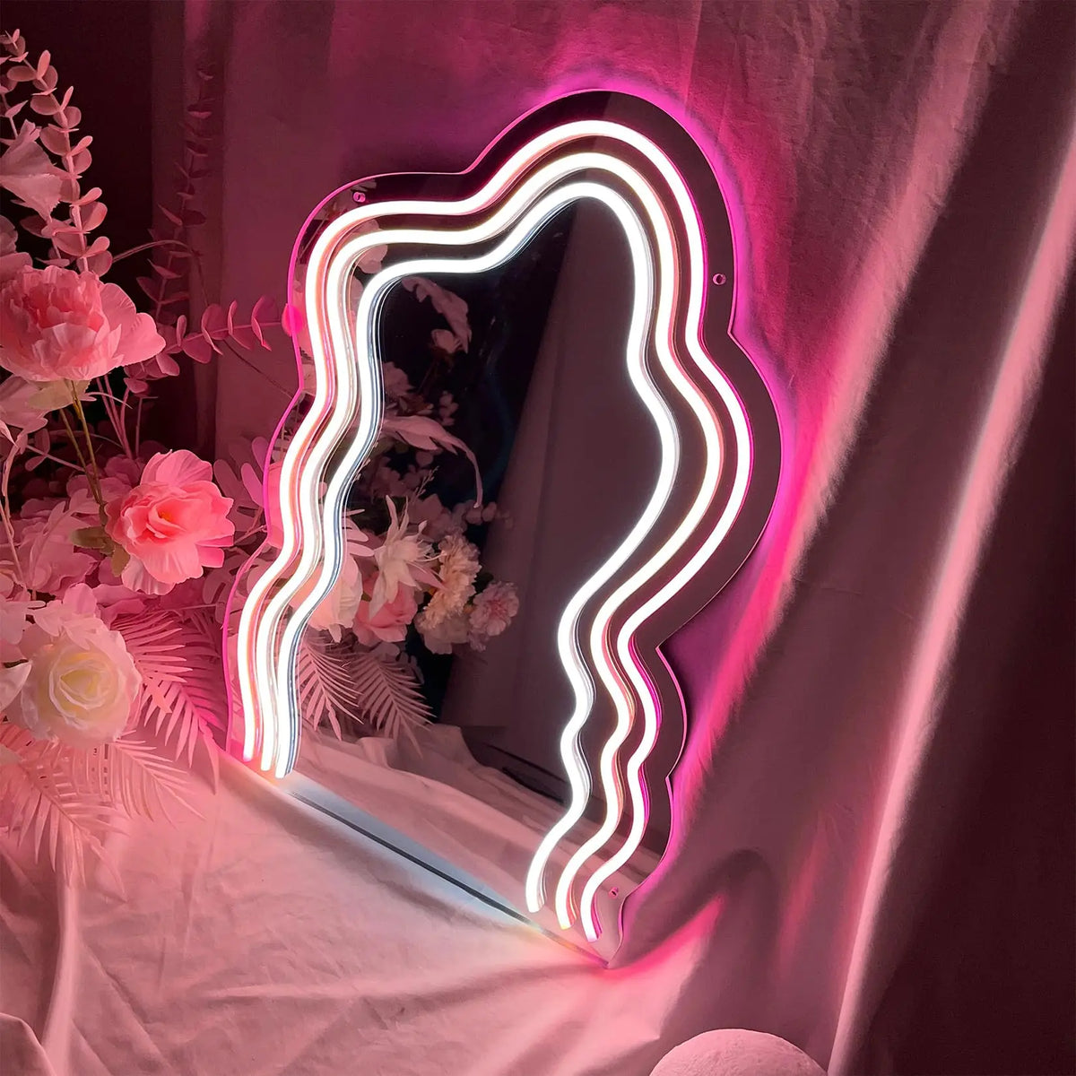 Cloud mirror neon sign dimmable LED light