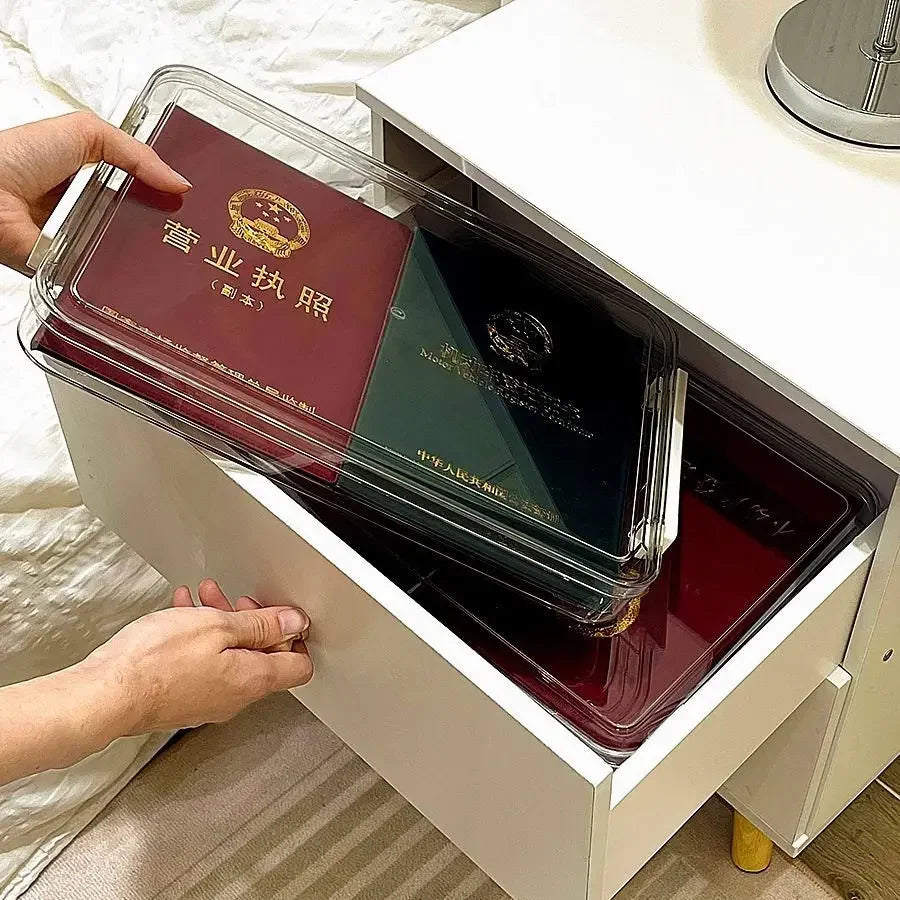 Clear A4 document box for paper storage, view 7