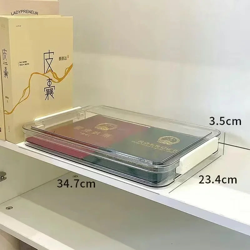 Clear A4 document box for paper storage, view 9