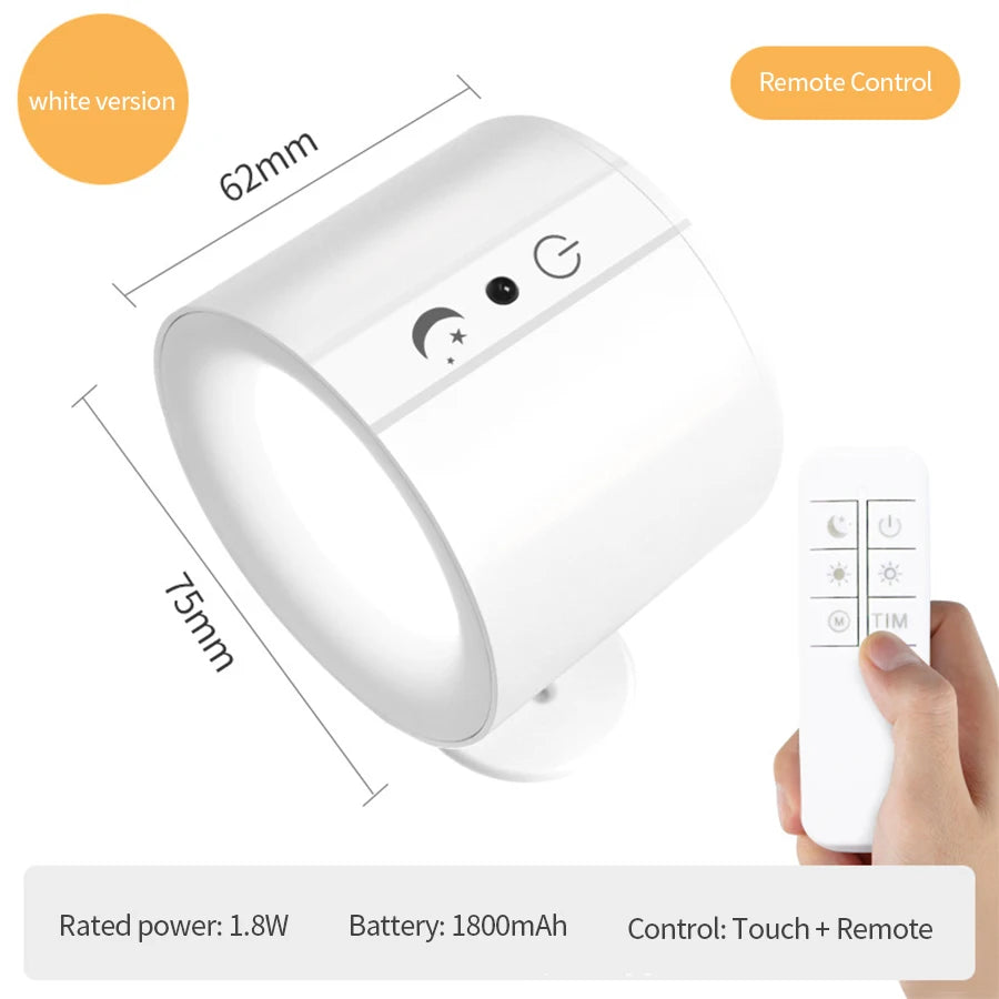 360 rotatable bedside wall lamp