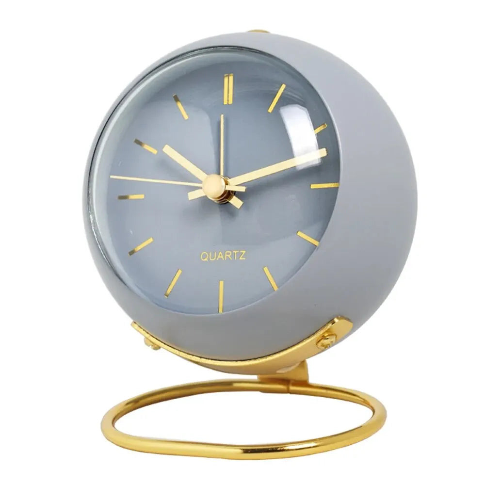 Small metal desk alarm clock with luminous hands, view 7