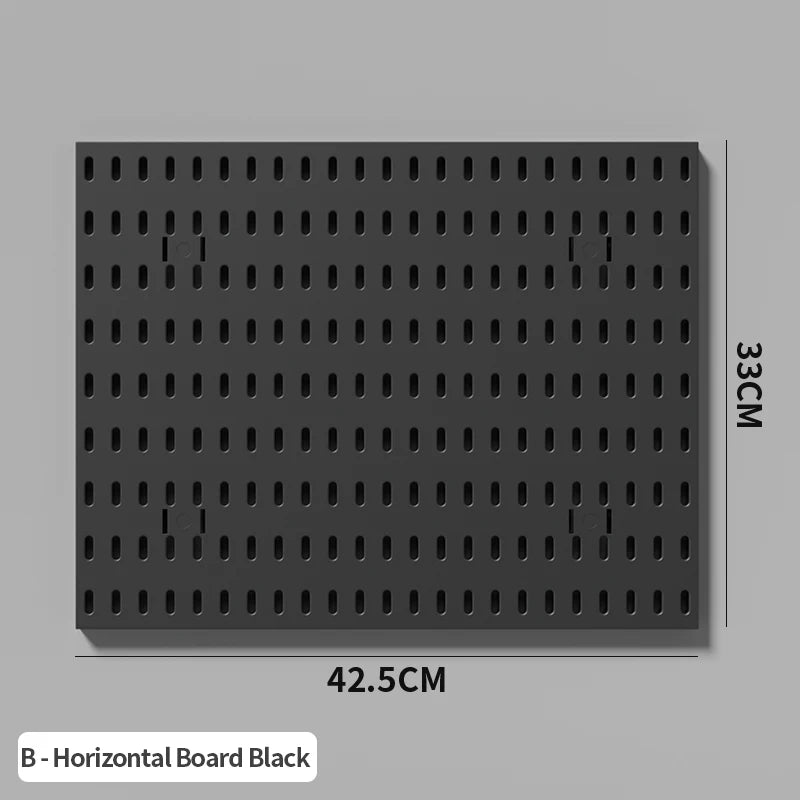 Black gaming pegboard wall organiser with holders, view 40