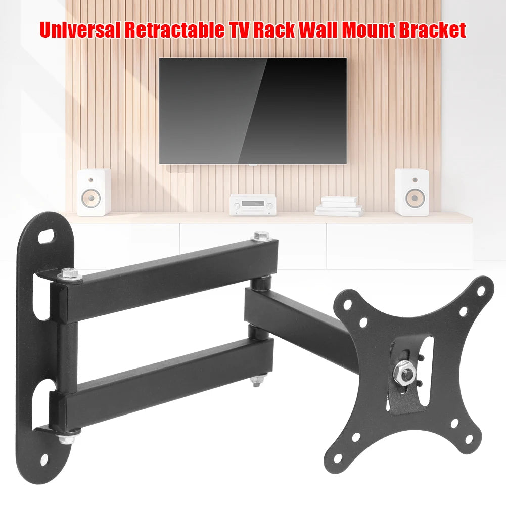 Black retractable TV wall mount bracket, view 6
