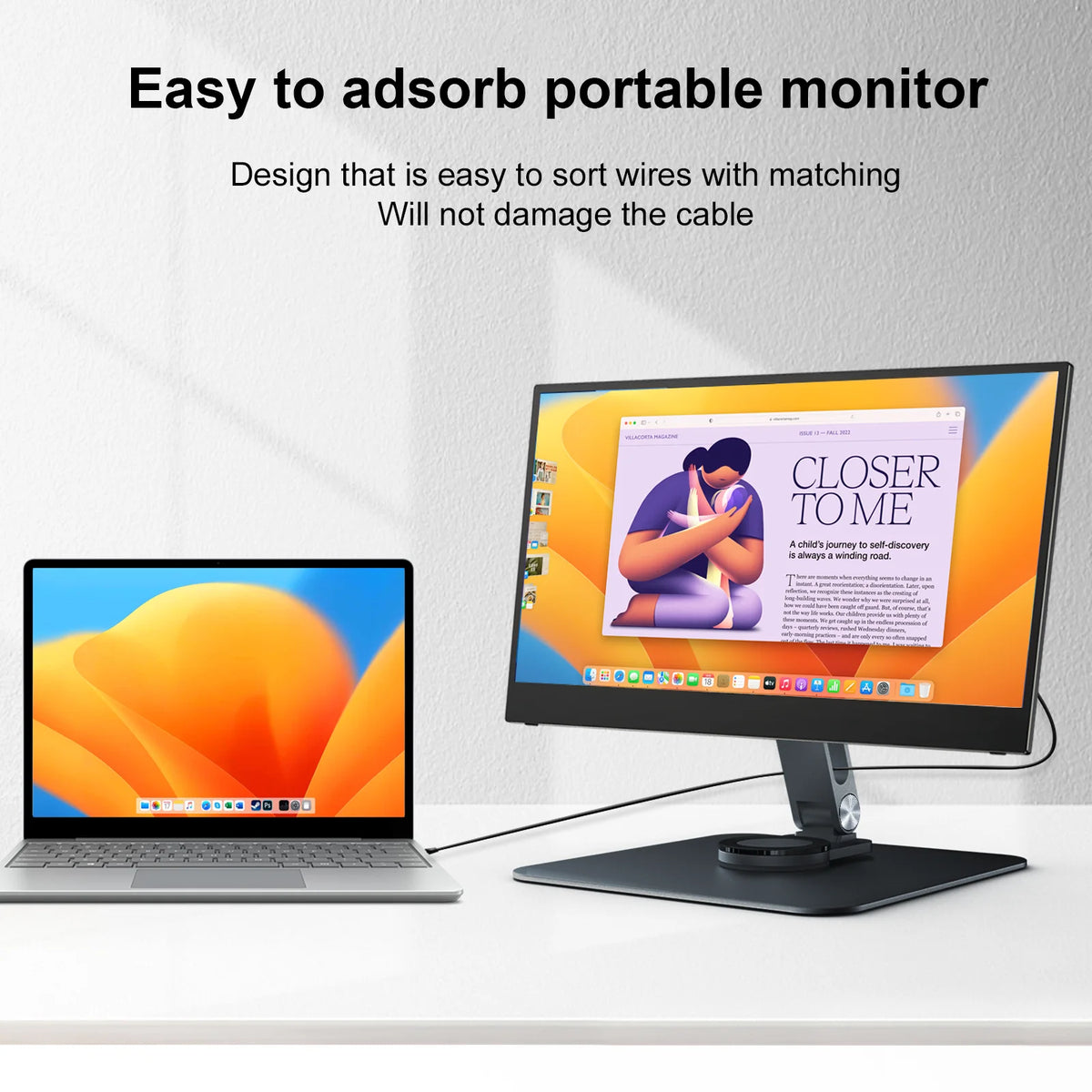 Aluminium portable monitor stand with rotating base, view 6