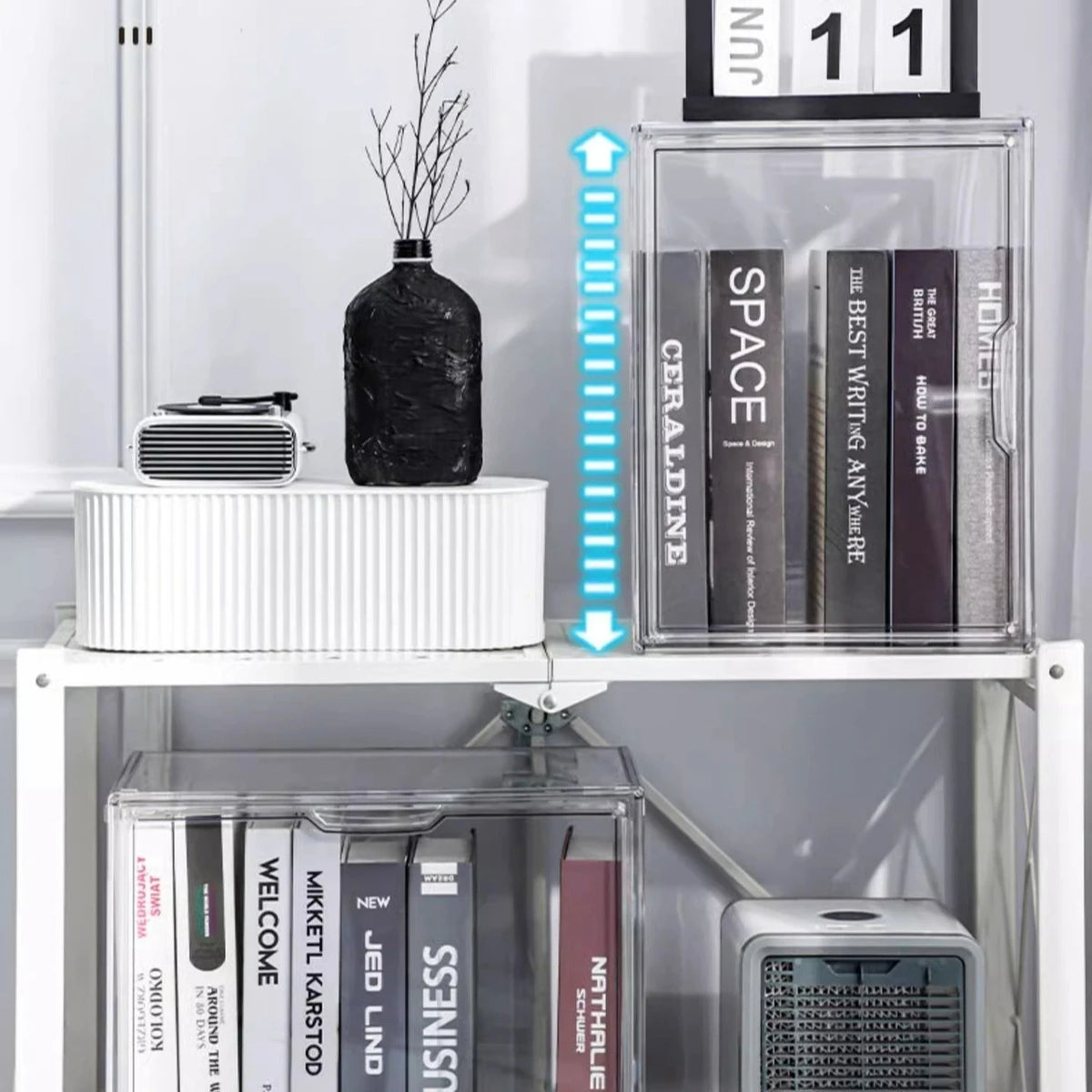 Clear acrylic display cabinet for books and albums, view 8