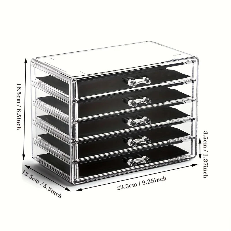 Clear plastic desk drawers, stackable drawer unit, view 7