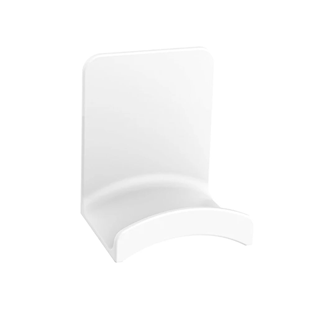 Adhesive under desk headphone hook in white, view 12