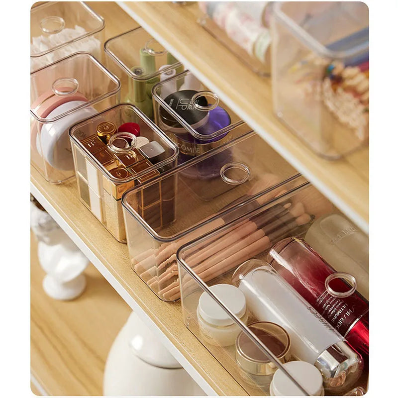 Clear plastic storage box with lid, view 4