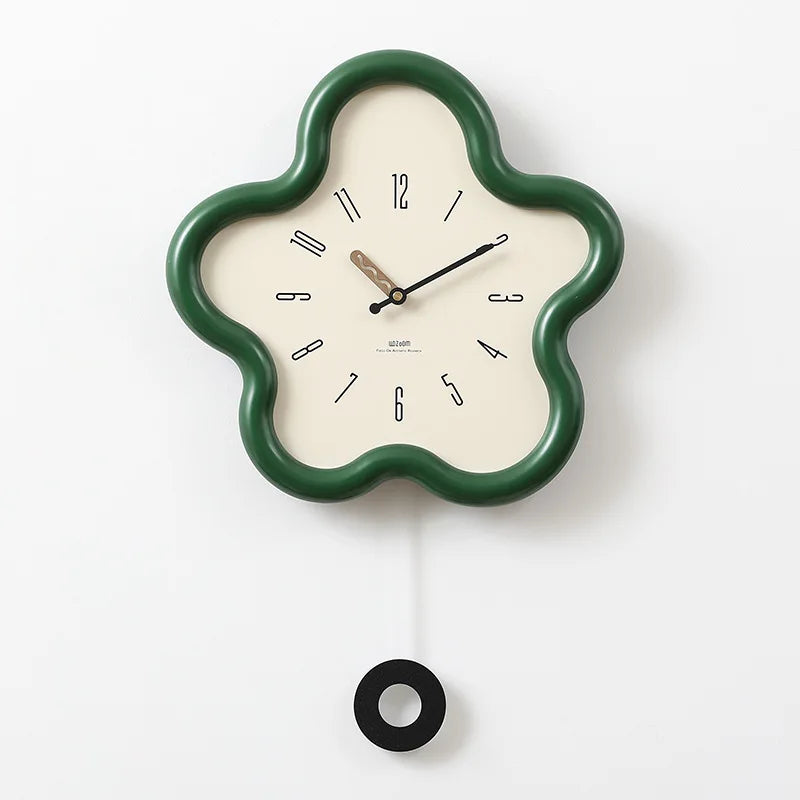 Swinging pendulum detail beneath the clock face