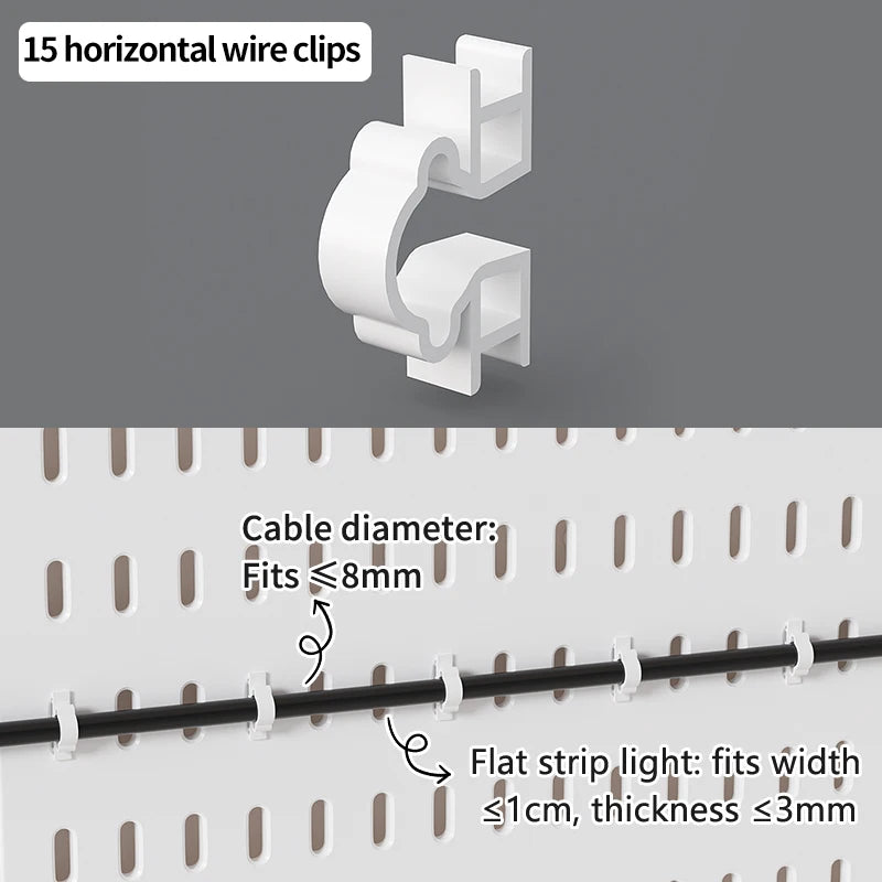 Wall pegboard with hooks, baskets and accessories, view 18