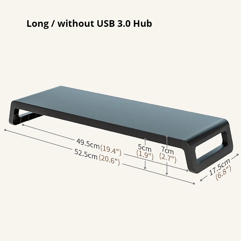 Aluminium monitor stand riser with USB 3.0 hub, view 7