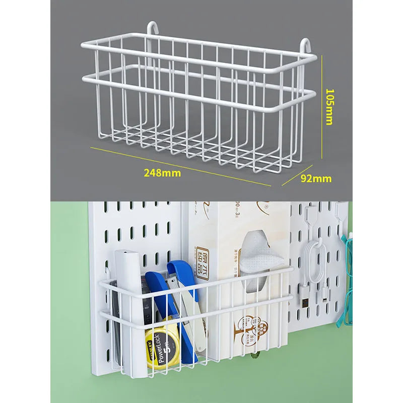 Wall pegboard with hooks, baskets and accessories, view 14