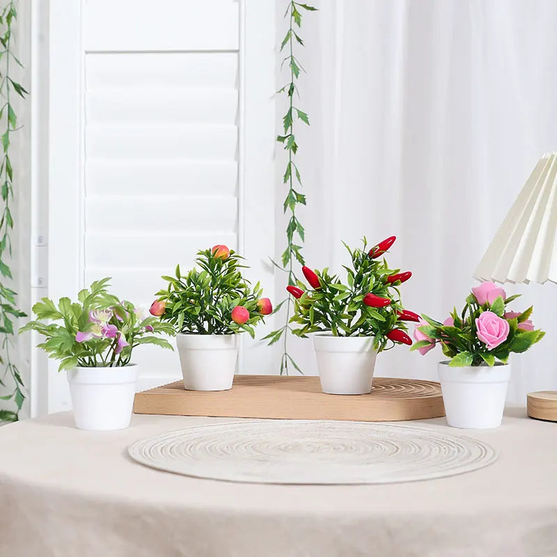 Artificial flowers arranged in a vase, view 14