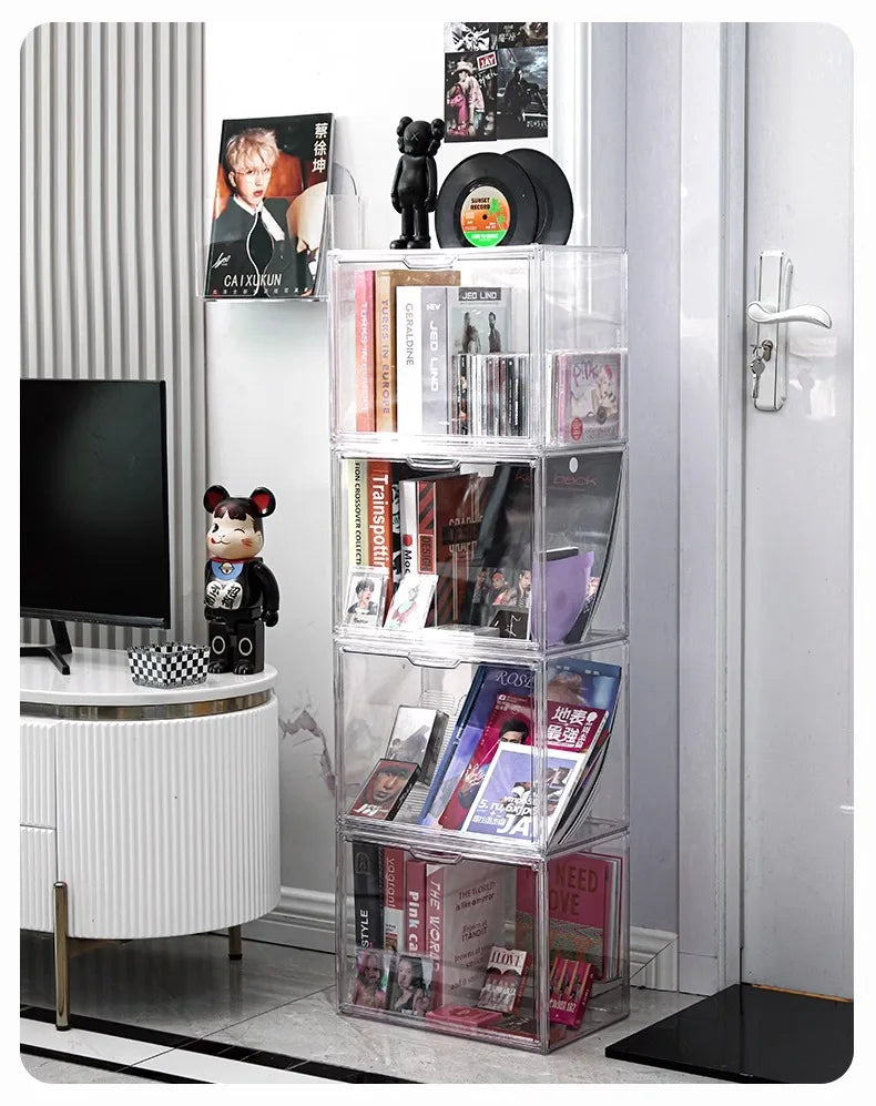 Clear acrylic display cabinet for books and albums, view 11