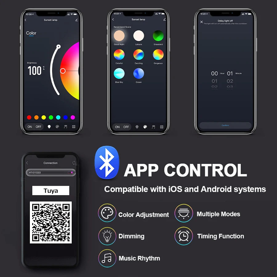 RGB smart lamp with infrared remote control included