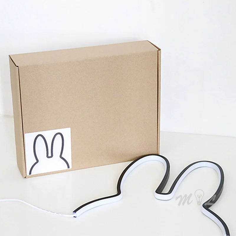 Modern rabbit ear USB lamp for children's bedroom decor