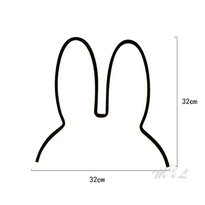Rabbit night light in black and white color options