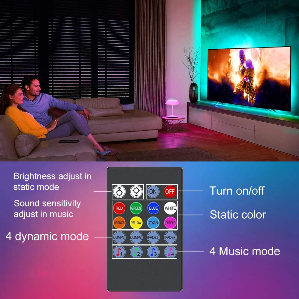 LED strip light for bookshelf and computer monitor