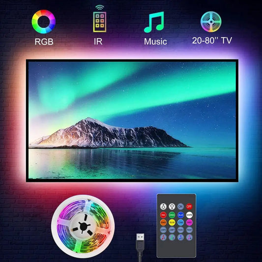 TV backlight LED strip USB RGB music sync light
