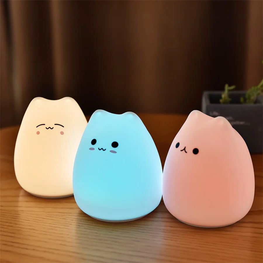 Silicone cat lamp warm white light setting