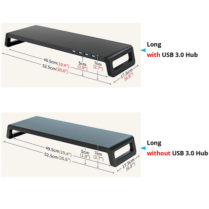 Aluminium monitor stand riser with USB 3.0 hub, view 6