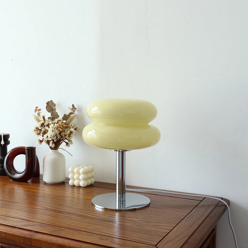 Orange macaron glass lamp warm glow