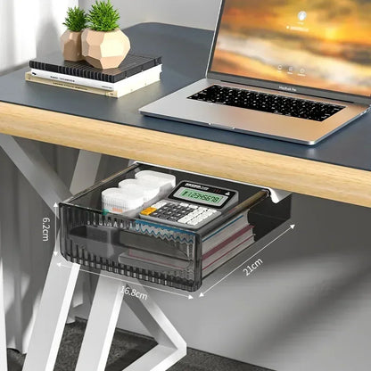 Pull out storage drawer for under a desk top, view 7