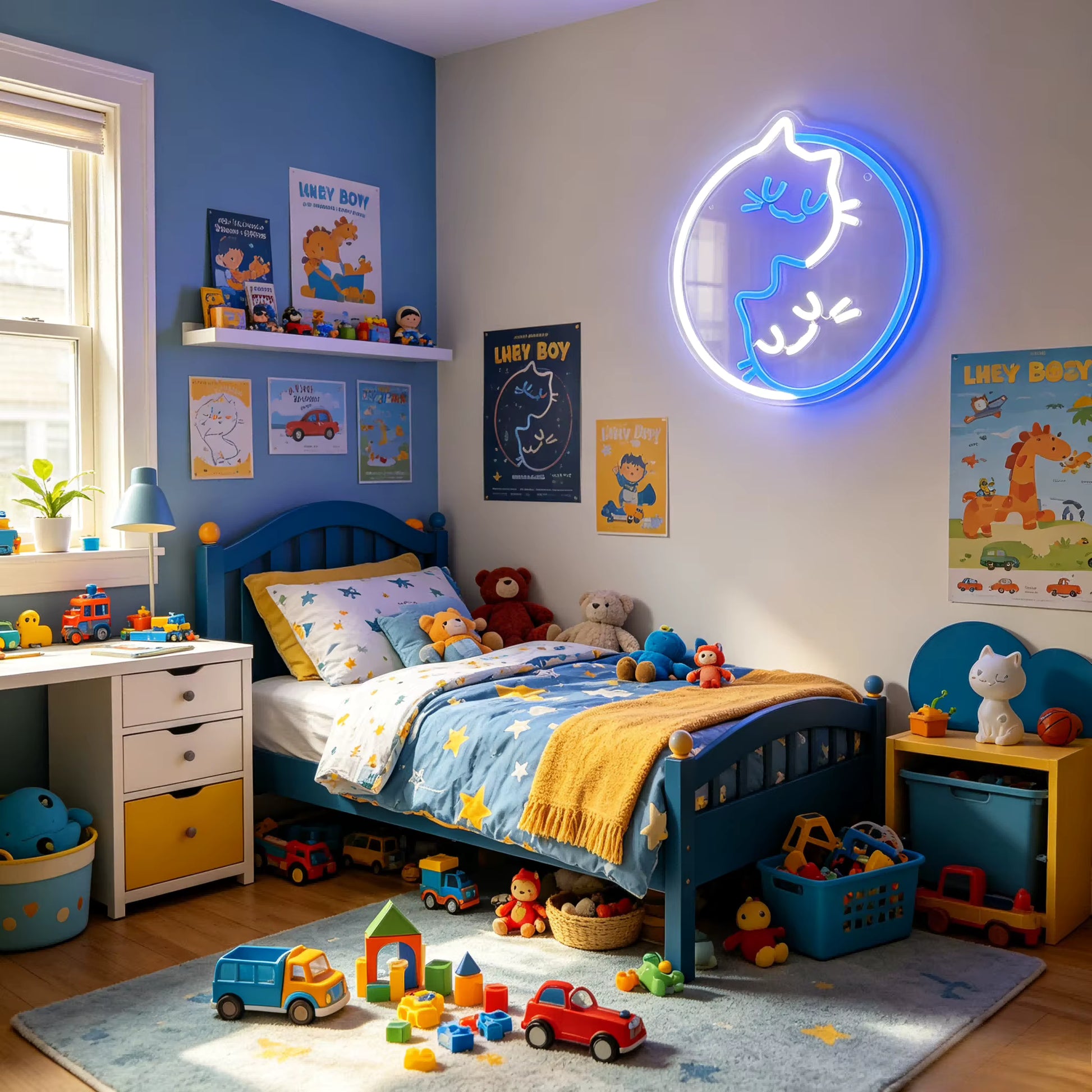 Dimmable cat neon light cafe wall decor