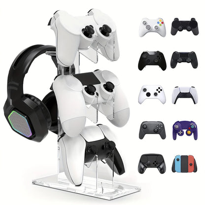 Three tier controller and headphone holder, view 2