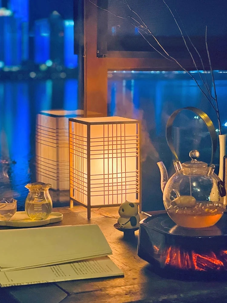 Four bamboo lamp shapes Type A to Type D shown together