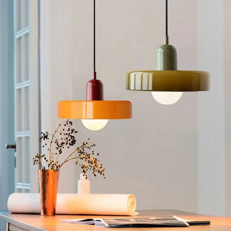 Retro glass pendant light Nordic interior design