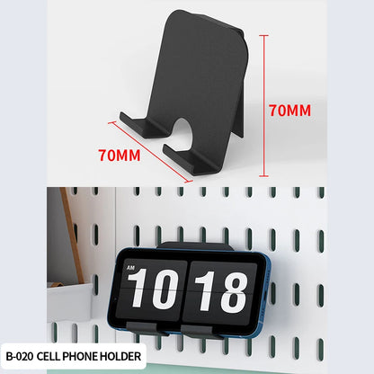 Black gaming pegboard wall organiser with holders, view 10