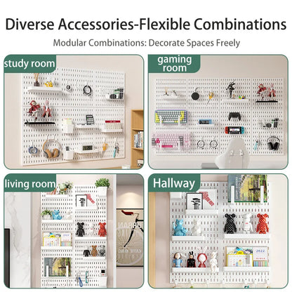 Wall pegboard with hooks, baskets and accessories, view 6