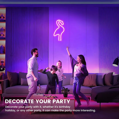 LED flamingo neon sign for bar and living room decor