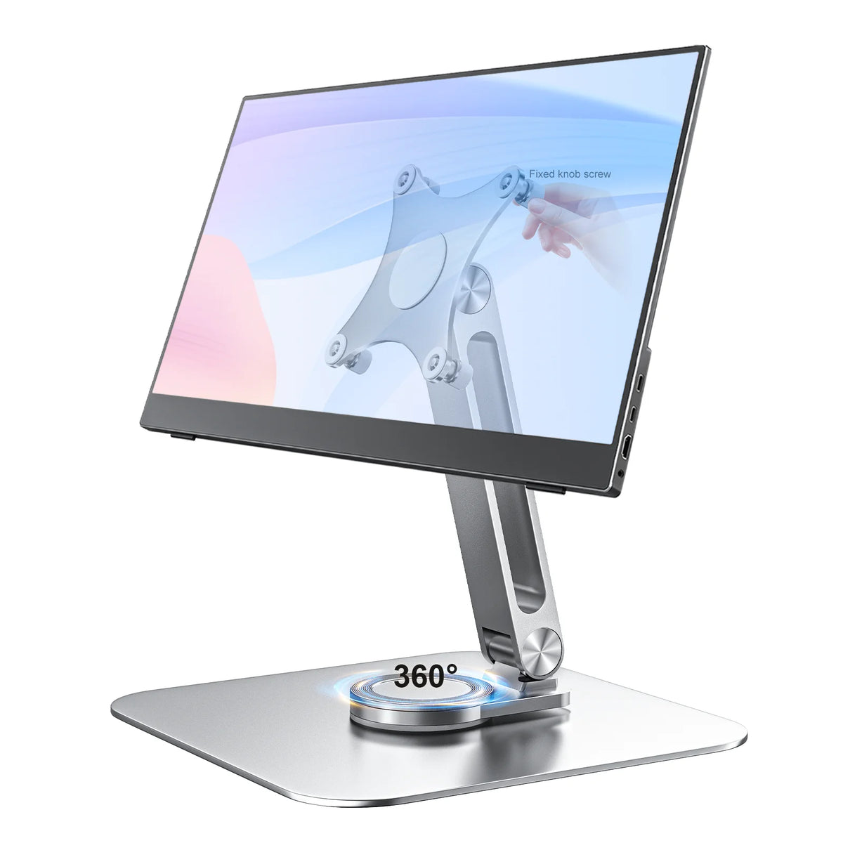 Aluminium portable monitor stand with rotating base, view 8