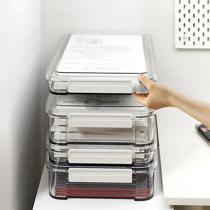 Clear A4 document box for paper storage