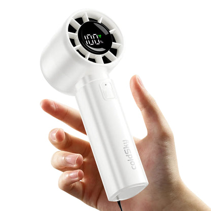 Handheld Mini Fan 4000mAh Rechargeable, Portable Personal Fan with LED Display, 5 Speed Turbo Brushless Motor, 12Hr Battery Life, Lightweight Travel Fan for Beach, Outdoor and Office Use