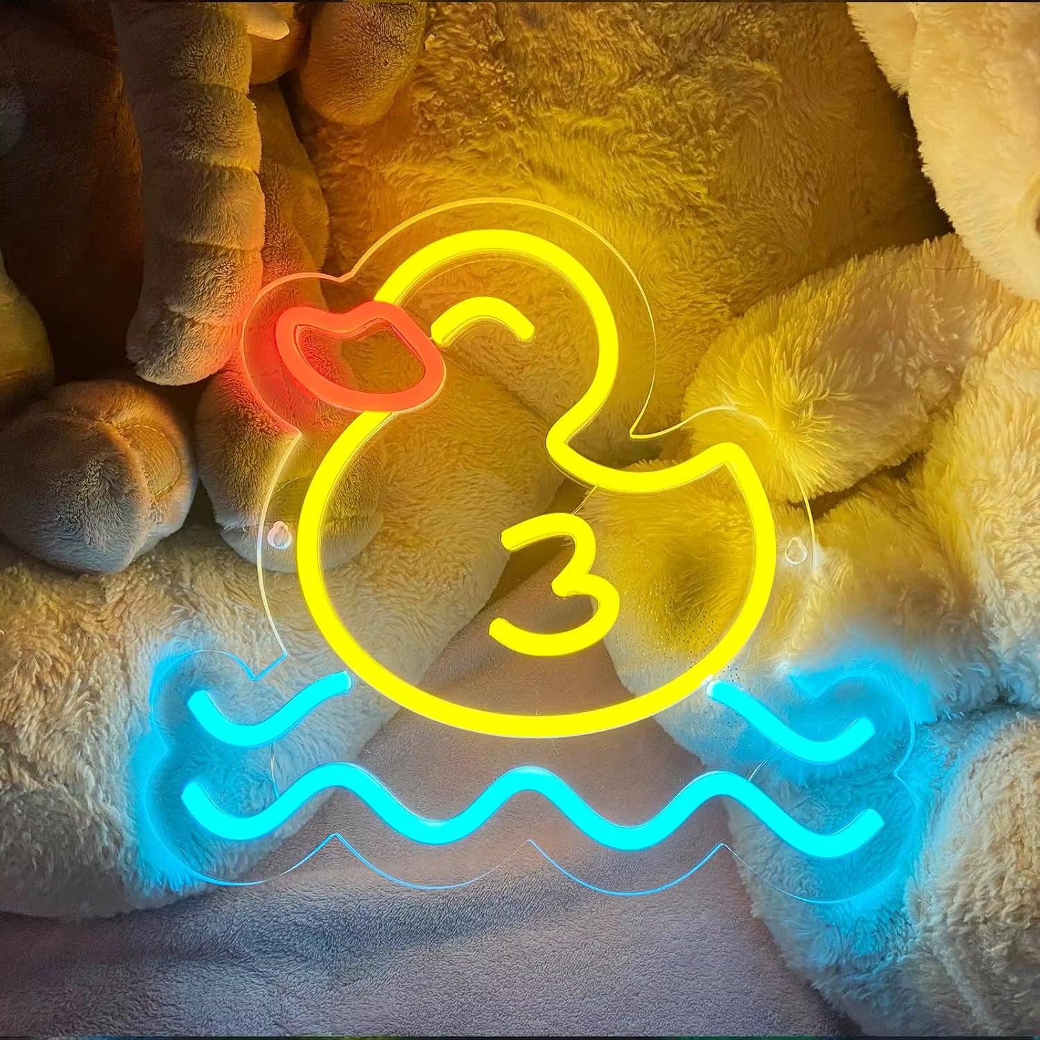 Cute animal duck neon light kids room decor