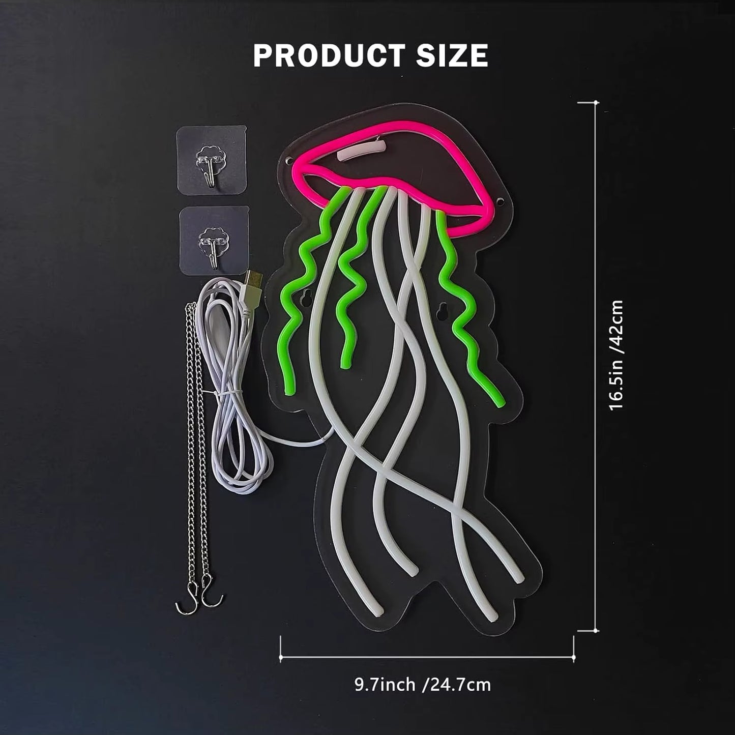 Dimmable jellyfish neon sign classroom decor