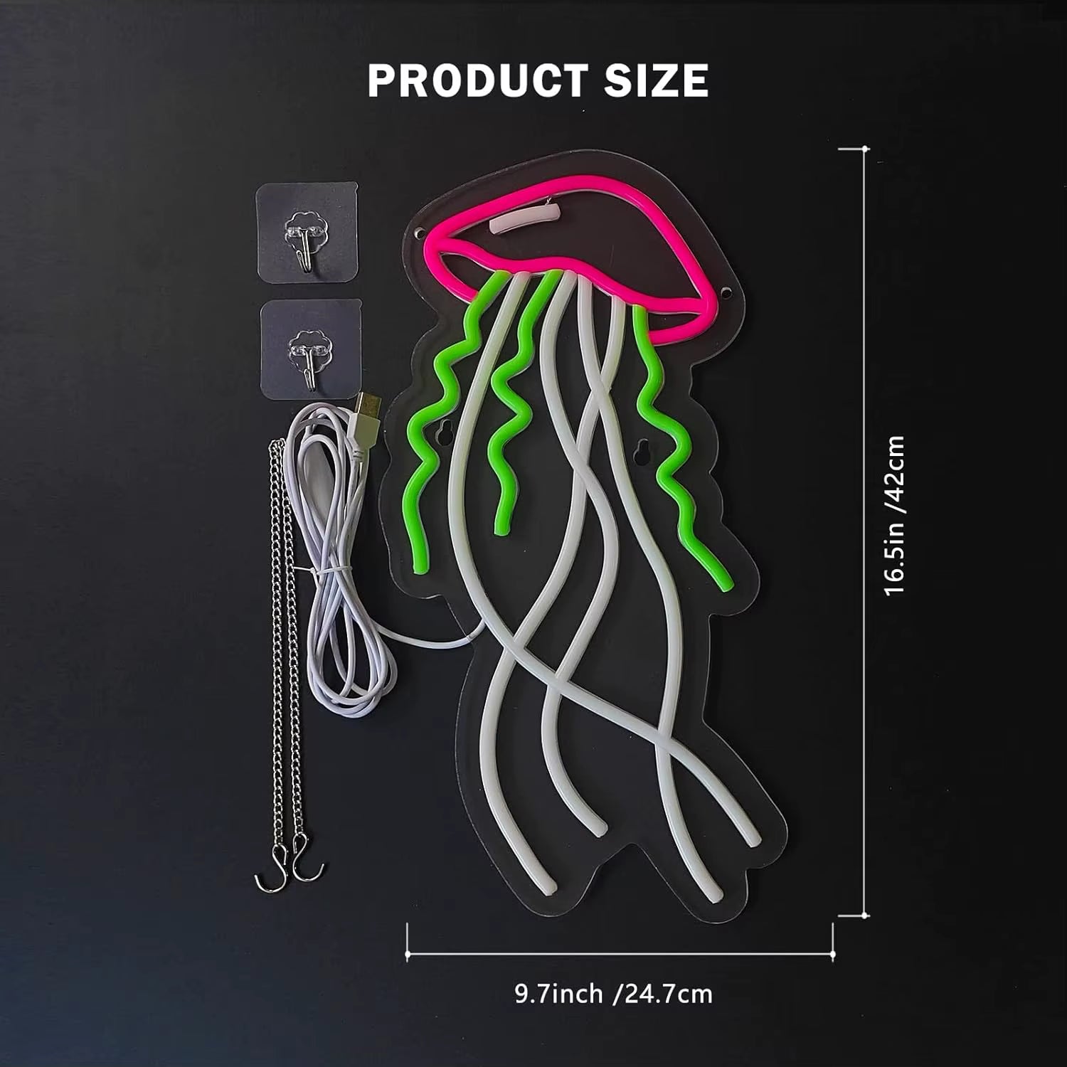 Dimmable jellyfish neon sign classroom decor